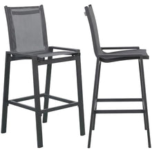 Outdoor Escape Black Fabric Outdoor Patio Barstool Set of 2 - Contemporary Style, Comfortable Backrest, Durable Frame, Suitable for Outdoor Living Spaces
