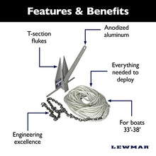 Lewmar LFX Aluminum Fluke Anchor Kit 10 lbs. for Boats up to 39' Silver