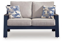 Signature Design by Ashley Outdoor Patio Loveseat with Cushion, Blue