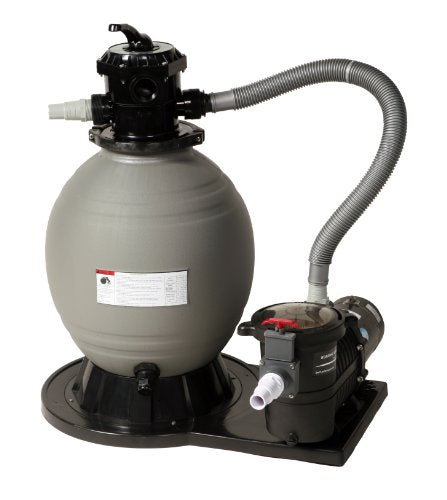Blue Wave Samoan 27-ft Round 52-in Deep 8-in Top Rail Metal Wall Swimming Pool Package Gray