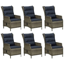 AJSEOYBS Outdoor Patio Set,Outdoor Garden Furniture,7 Piece Patio Dining Set Brown Poly Rattan,for Deck, Patio, Garden, Poolside, Backyard