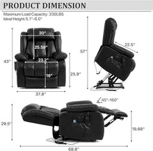 Dual Motor Power Lift Recliner with Heat Massage for Elderly Adults