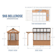 Backyard Discovery Bellerose 9' x 6' Cedar Wood Greenhouse Kit Light Brown