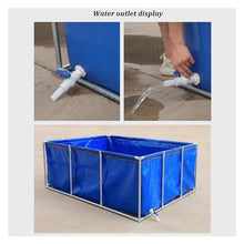 Pool Above Ground, Canvas Fish Pond Pool with Metal Bracket Round Large Fold Aquarium Children's Pool Fish Tank for Koi Culture Agricultural Irrigation (Color : Blue, Size : 1x2x0.8m)