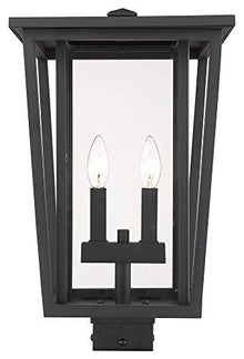 Z-Lite 2 Light Outdoor Post Mount Fixture 571PHBS-BK