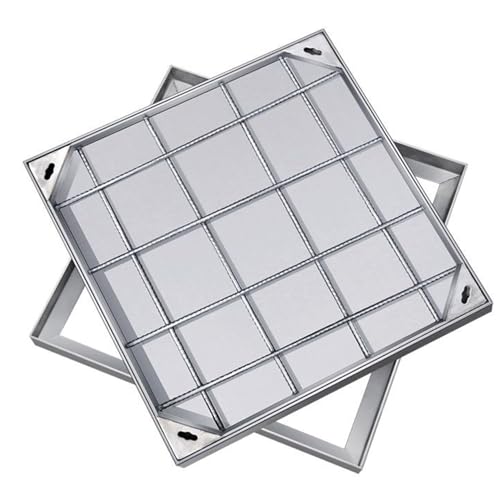 GJZDPMY Zinc Coated Chiusino with Stainless Steel e 5cm/8cm Height Hidden Lid for Outdoor Use 60x60 cm Design Elegant Garden & Terrace Decorative Accessory