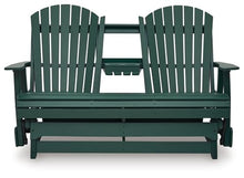 Signature Design by Ashley Outdoor Adirondack Patio Glider Bench, Green