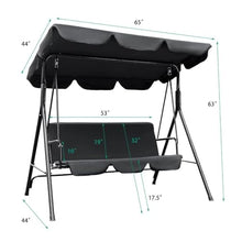 FYorbitH bancas de Patio Exterior 3 Person Patio Porch Swing Adjustable Canopy Durable Steel for Backyard Garden Balcony