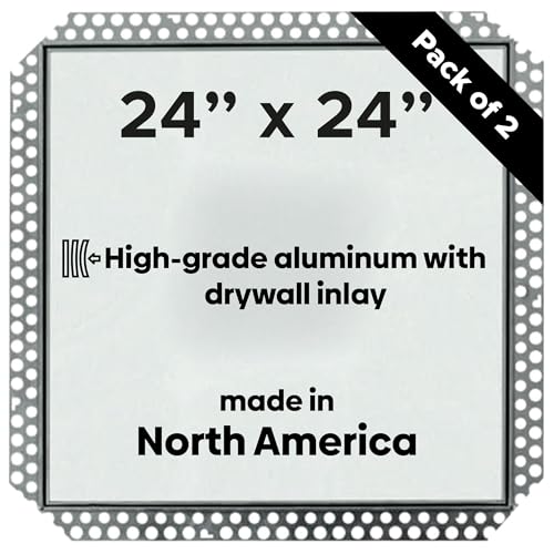 Best 24" x 24" Drywall Inlay Access Panel (Pack of 2) - Flush Aluminum Access Door with 5/8" Drywall Insert, Mud-in Flange, Welded Frame, Removable Hatch, Touch Latches, BA-IVHDF