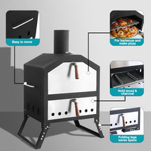 YUEWO Portable Outdoor Pizza Oven Stainless Steel with Folding Legs Cooking Stone & Waterproof Cover for Backyard Parties, Camping, and Picnics