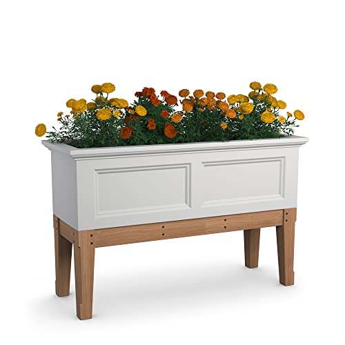 Mayne Fairfield 48in Self-Watering Rectangular Elevated Garden Bed, White