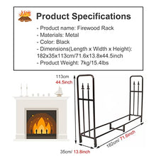 DOIBG Outdoor Firewood Rack for Patio Deck Fireplace Adjustable S Holder for Extra Long Wood Pile Easy Assembly and Sturdy Design