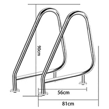 Pool Handrails 304 Stainless Steel Swimming Pool Stair Rail Pool Hand Rail Thickness 1mm 250LBS Load Capacity Rustproof/Silver / 90x81x56cm (Silver 90x81x56cm)