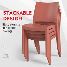 Costaelm Outdoor Dining Chairs Set of 6, 7 piece Patio Furniture Set, Patio Breakfast Coffee Table and Stackable Chairs for Backyard Deck Restaurant, Red