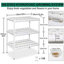 DXDRT Hydroponics Growing System Indoor Garden 108 Sites 12 PVC Pipes 3 Layer Hydroponic Gardening System Kit with Water Pump, Timer, Nest Basket and Sponge for Vegetables, Fruits, Herb, Flowers,EUR
