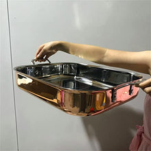 HIONJIN Rose gold copper pallet chef stainless steel baking plate American decorative rrnaments pot BBQ tray