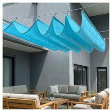 FENGZEQUAN Retractable Sun Shade Canopy Cover Sliding Wave Shade Sail，Sun Protection Retractable Wave Sun Shade Canopy，for Pergola Patio Deck Yard Gazebo Outdoor(W1.7*L18m/W5.57*L59.05ft)