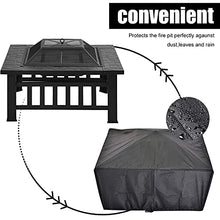 Garden Fire Pit Grill Bowl Grill Barbecue Rack with Grill Shelf, for Barbecue, Heater, Ice Pit, Metal Brazier Camping Bowl for Garden Patio Outdoor, Protective Cover,Square (Square)