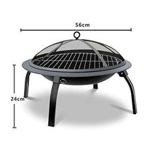 NEWCES Barbecue Desk Charcoal Grill 22 Inch Black Folding Burning Fire Pit Outdoor Heater Backyard Patio Stove Fireplace BBQ Grill Tabletop Barbecue