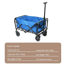 WAFEOGK High-Capacity Trailer Camping Storage Car Portable Folding Wagon Utility Outdoor Garden Cart(D)