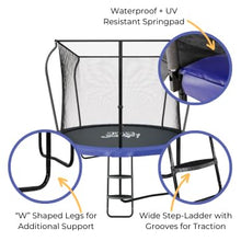 123 Jump 14FT Outdoor Trampoline with Safety Enclosure and Ladder Black/Blue