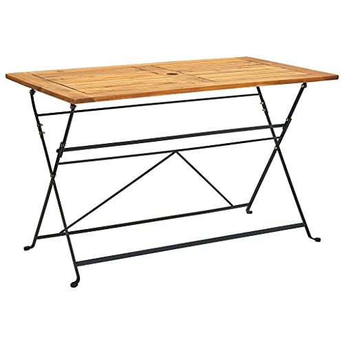 KTHLBRH Picnic Table Deck Table Patio Side Table Outdoor Table Folding Patio Table 47.2"x27.6"x29.1" Solid Acacia Wood