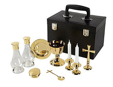 Sudbury Brass Deluxe Travel Mass Kit & Communion Set with Black Carrying Case