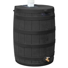 Good Ideas Rain Wizard 50 Gallon Plastic Outdoor Home Rain Barrel Water Storage Collector with Brass Spigot and Flat Back Design, Black (3 Pack)
