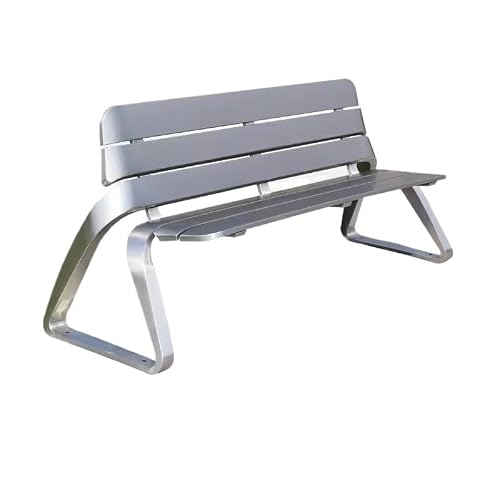 SABALON Patio Furniture Bench Outdoor Bench Stainless Steel Seat Outdoor Community Double Back Garden Bench Square Chair Outdoor Bench