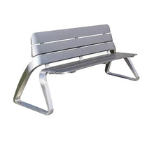 SABALON Patio Furniture Bench Outdoor Bench Stainless Steel Seat Outdoor Community Double Back Garden Bench Square Chair Outdoor Bench