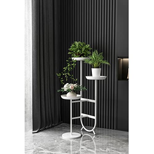 ZOCWJK Plant Stand Outdoor - Flower Stand Indoor - Plant Organizer Holder, 3-Tier Metal Flower Display Stand, Wrought Iron Corner Storage Rack, Easy to Install Flower Pot Organ,