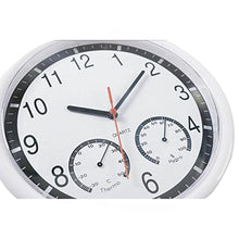 Quartz Stone Clock Silent Wall Clock Accurate Thermometer Humidity Indoor Outdoor Pool Patio (Color : White, Size : One Size)
