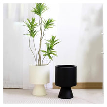 WOAITIANTIAN Flower Pots Black Floor Cement Planter Creative Tall Large Indoor(Black)