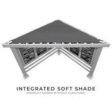 Backyard Discovery Ridgedale 12' x 8' Modern Galvanized Steel Cabana Pergola with Seating and Shade Sail, Terra Cotta Cushions