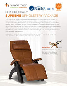 Perfect Chair Human Touch PC-610 Omni-Motion Classic Power Recline Zero Gravity Recliner Supreme Upholstery Package Walnut Wood Stain - Gray Premium Leather