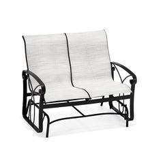 Winston Palazzo Sling Glider Loveseat Black Night/Blue Blush