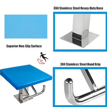 Ankewuei Heavy Duty Stainless Steel Swimming Pool Diving Board & Starting Block, <10° Incline Non-Skid Platform with Backstroke Handle for Outdoor/Indoor Pool Competition Training