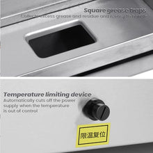 XQZMZSCP 24" Commercial Griddle Electric Grill Without Plug Countertop Griddle Flat Top Grill Hot Plate Non-Stick Stainless Steel Teppanyaki Grill