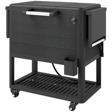 SWLJKU 104-Quart Rolling Cooler Cart with 48-Hour Ice Retention, Lockable Wheels & Built-in Bottle Opener for Outdoor Kitchen, Backyard Parties and Camping