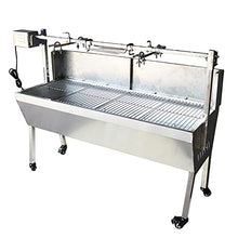 INTBUYING Charcoal Grill Barbecue Portable BBQ Grill Stainless Steel Automatic Outdoor Smoker Barbecue for Garden Patio Outdoor Cooking Party Bonus 110V