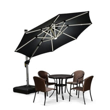 OROTLECT 10 FT Round Lighted Cantilever Umbrella,Gray