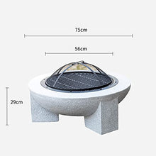 Outdoor Fire Pit Concrete Round and Wood Burning Fire Pit Backyard Patio Garden Fireplace with Grill Grate for Logs Concrete Style for Camping Outdoor Heating