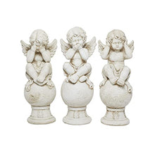 Deco 79 Magnesium Oxide Biblical Angel Garden Sculpture Set of 3 White 11"W, 29"H