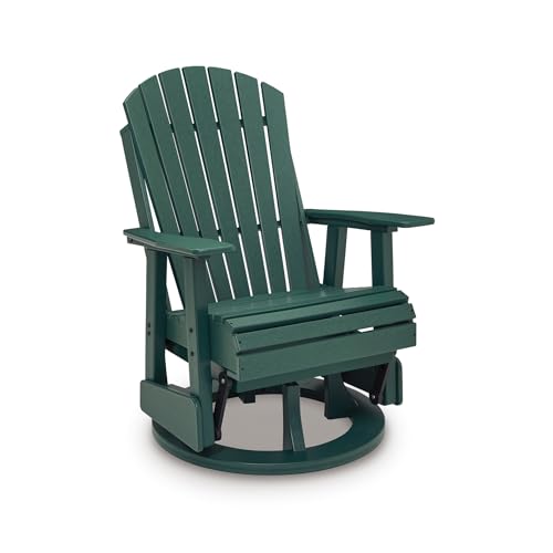 Signature Design by Ashley Adirondack Outdoor Swivel Glider Chair, Green