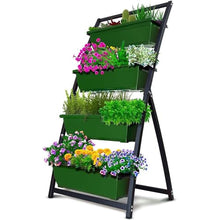 LICONG-2019 Flower Stand Flower Pots, 4-Ft Raised Garden Bed - Vertical Garden Freestanding Elevated Planters 4 Container Boxes, Flower Pots Plant Shelf(Green)