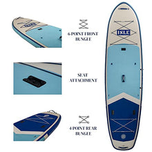 ISLE Surf and SUP Sportsman Inflatable Fishing Stand Up Paddle Board Aqua/Navy