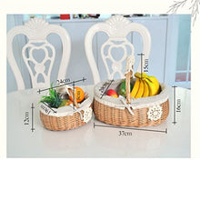 ASWRTYJO Country Egg Bread Basket Outdoor Outing Portable Rice Basket Wicker Picnic Basket(24 * 19 * 12cm)