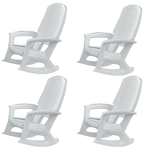 Semco Rockaway Heavy-Duty Outdoor Rocking Chair White (4 Pack)