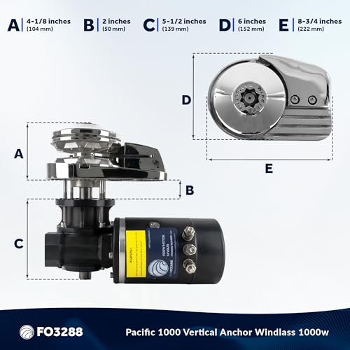 Five Oceans Vertical Windlass Kit 1000W 12V DC Silver/Black