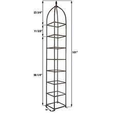 H Potter 8 Ft Garden Obelisk Trellis - Metal Rose Tower & Ground Stakes